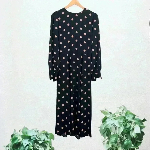 Reformation Black Polka Dot Creed Midi Dress Blogger Celeb Style Retro NWT - Picture 1 of 12